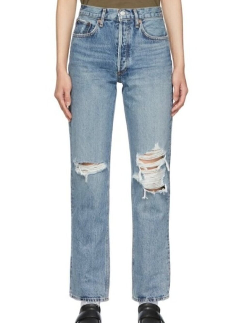 Agolde Lana Straight Distressed Jeans - 23"